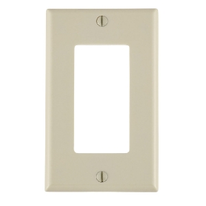 Leviton 80401-T 1-Gang Light Almond Decora Wallplate, Thermoset